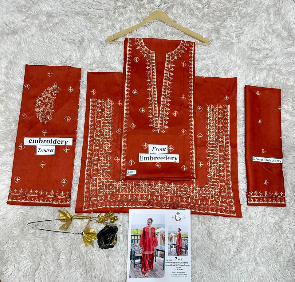 2 PIECE EMBROIDERED SHIRT TROUSER