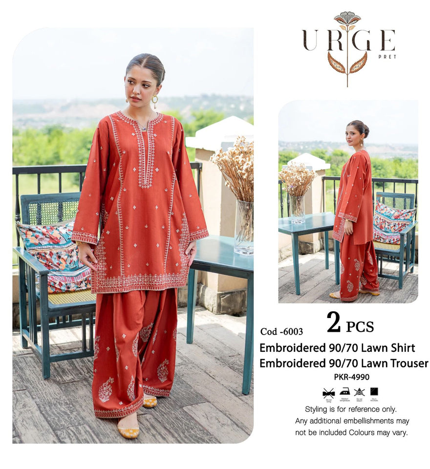 2 PIECE EMBROIDERED SHIRT TROUSER